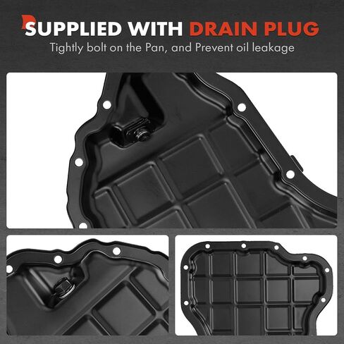 A-Premium Engine Oil Pan Sump with Drain Plug Compatible with Kia Sorento 2019-2020, Telluride 2020-2024, Cadenza 2019-2020 & Hyundai Palisade 2020-2024, 3.3L 3.8L, Replaces 215103LFB0 in Saudi Arabia