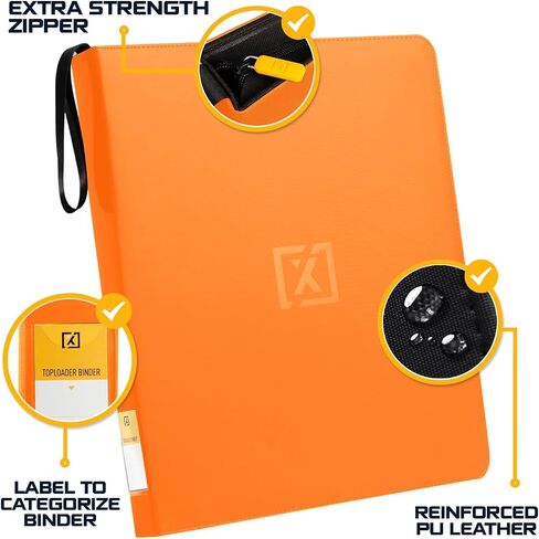 X PRO Toploader Binder | يحمل 252 محمل علوي | 20 محمل علوي متضمن | مجلد تحميل علوي ذو 9 جيوب | جيوب مزدوجة الجوانب بدون حلقات | مجلدات محمل علوي لـ TCG والرياضة | مساحة تخزين ممتازة مع اللودر العلوي in Kuwait