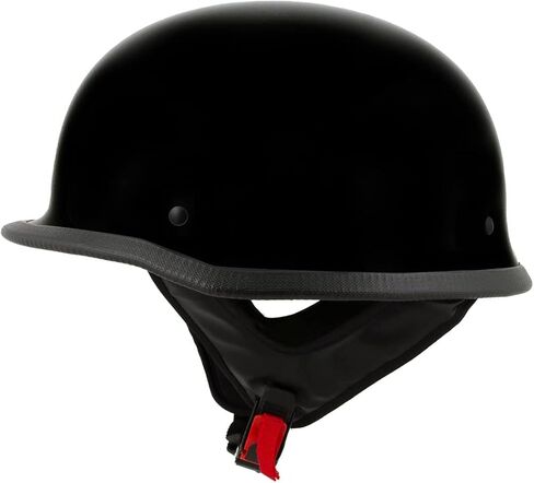 Milwaukee Helmets MPH9741DOT 'Motorrad' DOT German Style Gloss Black Half Face Motorcycle Helmet for Men and Women Biker - Large in Saudi Arabia