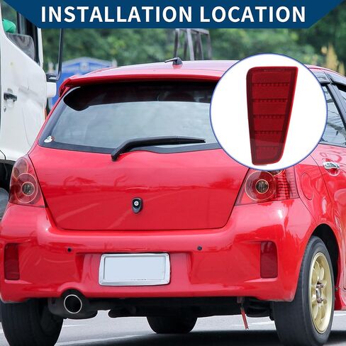 No.5216452090 عاكس ممتص الصدمات لسيارة Toyota Yaris 2012-2014 مع مصد رياضي/مصد خلفي يسار عاكس جانبي/متين ABS / قطعة واحدة باللون الأحمر in Saudi Arabia