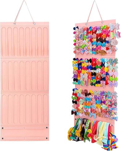 منظم حامل فيونكة الشعر للفتيات عصابات الرأس ومشابك الشعر وشماعة تخزين الشعر وإكسسوارات الشعر باللون الوردي in Kuwait