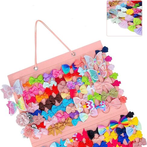 منظم حامل فيونكة الشعر للفتيات عصابات الرأس ومشابك الشعر وشماعة تخزين الشعر وإكسسوارات الشعر باللون الوردي in Kuwait