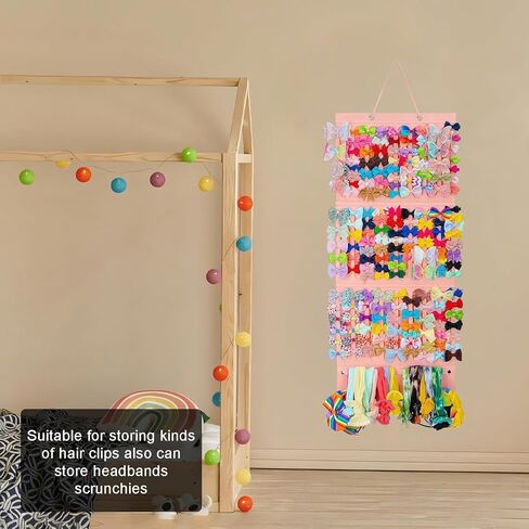 منظم حامل فيونكة الشعر للفتيات عصابات الرأس ومشابك الشعر وشماعة تخزين الشعر وإكسسوارات الشعر باللون الوردي in Kuwait