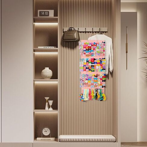 منظم حامل فيونكة الشعر للفتيات عصابات الرأس ومشابك الشعر وشماعة تخزين الشعر وإكسسوارات الشعر باللون الوردي in Kuwait