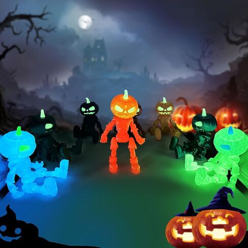 3D Printed Pumpkin Man Statue, Thriller Style Indoor Ornament, Jointed Movable Glow-in-The-Dark Figure, Souvenir (Luminous Blue &Luminous Green) in Saudi Arabia