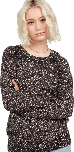 سترة حريمي من Volcom مطبوع عليها Over N Out برقبة دائرية، جلد الفهد مقاس XXL, ليوبارد, XXL in Saudi Arabia