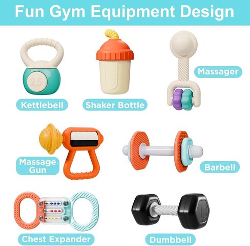 iPlay, iLearn Baby First Gym Rattle Set, Infant Teething Rattles for 3-6 Month, Newborn Sensory Development Stroller Toy, Babies Birthday Present Shower Gift for 4 5 7 8 9 10 12 Month Toddler Boy Girl in Saudi Arabia