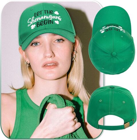 قبعة بيسبول قطنية خضراء قابلة للتعديل، قبعة بيسبول مطرزة لعيد القديس باتريك، قبعات سائقي الشاحنات الأيرلندية لاكي كلوفر للنساء والرجال in Kuwait