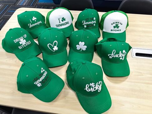 قبعة بيسبول قطنية خضراء قابلة للتعديل، قبعة بيسبول مطرزة لعيد القديس باتريك، قبعات سائقي الشاحنات الأيرلندية لاكي كلوفر للنساء والرجال in Kuwait