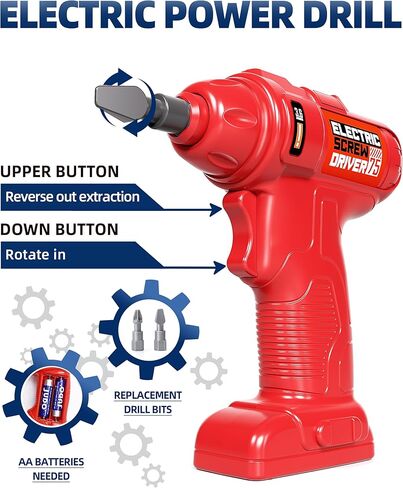 Deejoy Kids Tool Bench with Realistic Tools and Electric Drill, 79 Pcs Transformable Kids Tool Set with Clothes, Toddler Tool Bench Pretend Play Learning Gift for Boys & Girls Age 3-5 (Green) in Kuwait