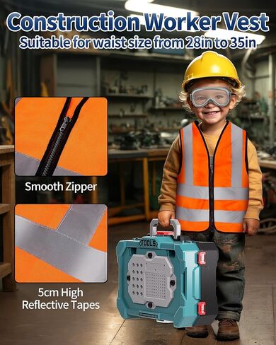 Deejoy Kids Tool Bench with Realistic Tools and Electric Drill, 79 Pcs Transformable Kids Tool Set with Clothes, Toddler Tool Bench Pretend Play Learning Gift for Boys & Girls Age 3-5 (Green) in Kuwait