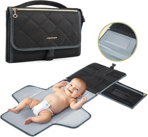 mommore Portable Changing Pad for Baby Newborn, Detachable Travel Diaper Changing Pad with Wipes Pockets, Water Resistance in Kuwait