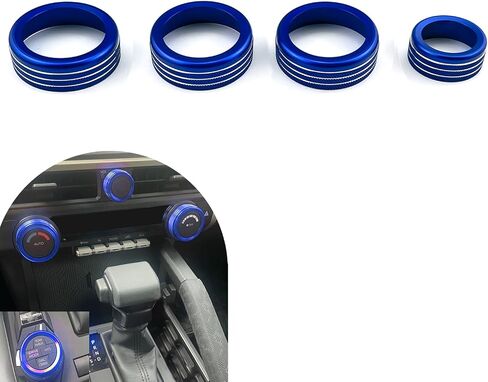 Tocatus for 2024 Toyota Tacoma with 14 inch Screen AC Air Conditioning Switch Knobs Audio Dirve Button Ring, Red Aluminum 4pcs in Saudi Arabia