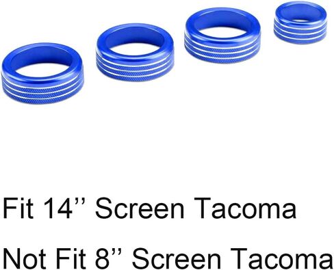 Tocatus for 2024 Toyota Tacoma with 14 inch Screen AC Air Conditioning Switch Knobs Audio Dirve Button Ring, Red Aluminum 4pcs in Saudi Arabia