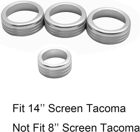 Tocatus for 2024 Toyota Tacoma with 14 inch Screen AC Air Conditioning Switch Knobs Audio Dirve Button Ring, Red Aluminum 4pcs in Saudi Arabia