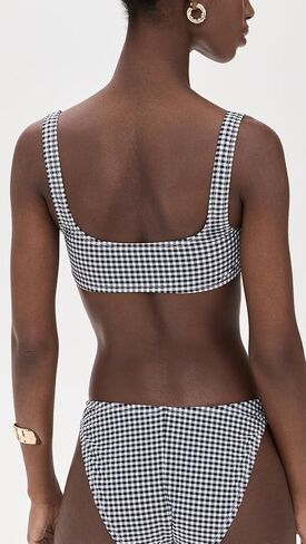 Good American Women's Gingham Square Neck Bikini Top in Saudi Arabia
