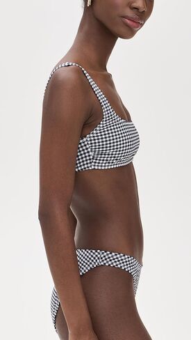 Good American Women's Gingham Square Neck Bikini Top in Saudi Arabia