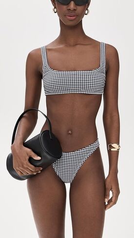 Good American Women's Gingham Square Neck Bikini Top in Saudi Arabia