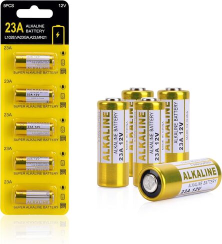23A 12 Volt Battery A23 Battery- Long Lasting 12 V Battery 5 Pack, 23A 12V Batteries for Doorbells and Remote Control Unit in Kuwait
