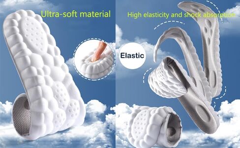 4D Cloud Technology Insole 4D Sports Memory Foam Insole, U-Shape Memory Foam Insole Ultra Soft Comfort Insole Soft Foot Protection Cloud Sense Insole (Orange, 7-10.5) in Saudi Arabia