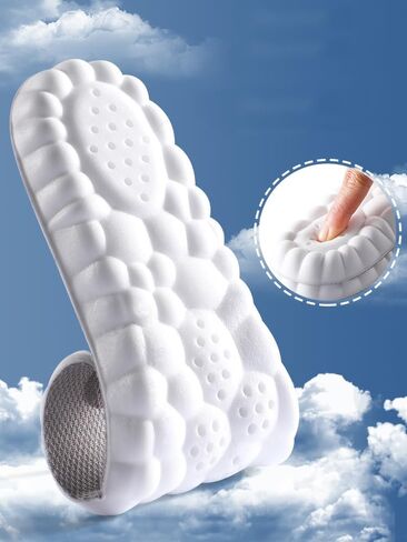 4D Cloud Technology Insole 4D Sports Memory Foam Insole, U-Shape Memory Foam Insole Ultra Soft Comfort Insole Soft Foot Protection Cloud Sense Insole (Orange, 7-10.5) in Saudi Arabia