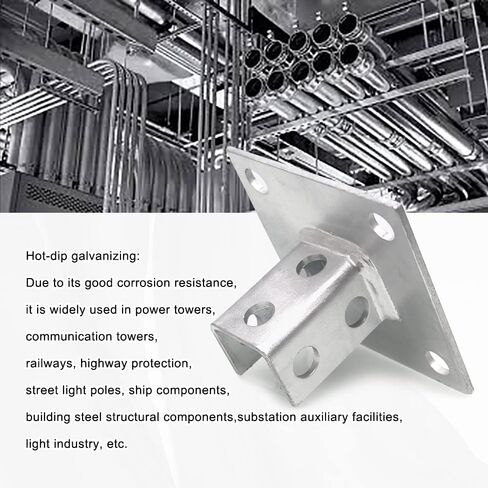 Post Base Channel 4 Hole Square, for 1-5/8" Single Strut Channel,Side Orientation - 6-inch x 6-inch Base,Heavy Duty Black Powder-Coated,1 PCS(Black) in Saudi Arabia