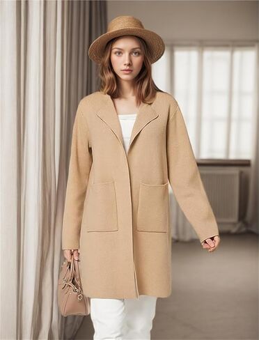 Gothden Women's Casual Open Front Cardigans Long Knit Sweaters Coat with Pockets in Saudi Arabia
