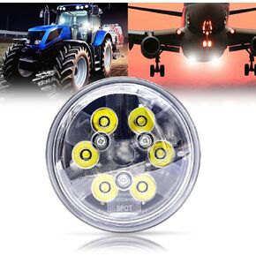Ourbest LED PAR36 Aircraft Landing Light White 4.5" inch，Aviation Grade LED Par36 Lights White 6000K compatible with John Deera Tractor/Aircraft/Boat/Offroad (White)