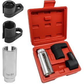 3pcs Oxygen Sensor Socket, Automotive O2 Oxygen Sensor Socket Set, Offset O2 Sensor Switch Removal Tool 7/8" (22mm) x 3/8" & 1/2" Drive