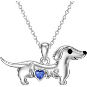 Seiyang Dachshund Dog Necklace for Women 925 Sterling Silver Dachshund Charm Jewelry Dog Pendant Lover Gifts for Women Chirstmas Gifts