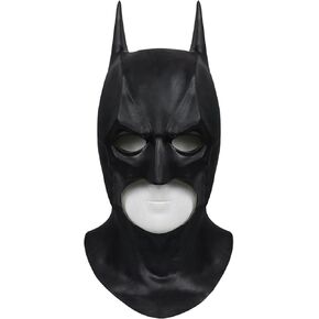 Men's Super Hero Bat Mask Knight Full Head Helmet Black Headgear Props Halloween Costume Accessory Headwear