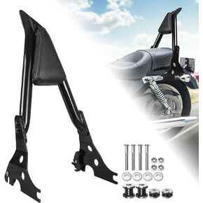 Motorcycle Detachable Rear Passenger Backrest Sissy bar With Rotary Docking Latches Clips Compatible With For 2004-2023 Sportster XL 883 1200