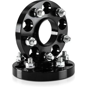 25mm (1 Inch) Hubcentric Black Wheel Spacers 5x4.5 Compatible for Ford Explorer Mustang Edge Ranger Crown Victoria, for Aviator Town Car, for B2500 B3000 B4000 Pick up (2pcs 70.3mm 1/2-20 Threads)