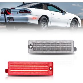 Rear Fender LED Side Marker Lights for 1993-2002 Chevy Camaro,Front Side Marker Lamps for 1998-2002 Pontiac Firebird, Red Lens Side Bumper Marker Lamps, Red LED Turn Signal Lights, 2 PCS