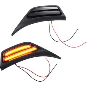 X AUTOHAUX LED Side Marker Light Front Fender Vent Lights for Jeep Wrangler JL JLU 2018-2022 Eyebrow Switchback Turn Signal Lamp Amber Smoked 2 Pcs