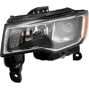 TRQ Left Headlight Assembly Drivers Side Compatible with 2017-2022 Jeep Grand Cherokee 2022 Grand Cherokee WK CH2502297