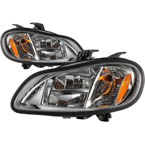 Pair Headlights Headlamps Included All Bulbs Left Driver & Right Passenger Side Replacement for 2002-2018 Freightliner M2 106 2004-2014 Thomas C2