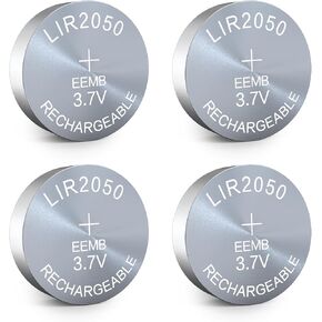 EEMB 4PACK LIR2050 Rechargeable Battery 3.7V Lithium-ion Button Batteries Coin Cell Battery for Earphone Wearable Device Watch