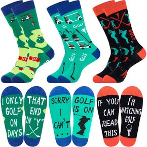 3 pairs of Golf Socks for Men Funny Socks for Men Golf Gifts for Men Golf Accessories for Men Gifts for Golfers Men Golfing Gifts for Men Cool Gifts for Golfers