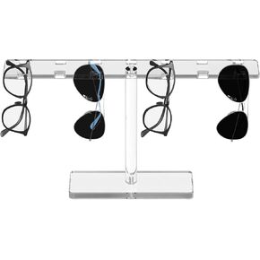 Sunglass Organizer Stand, Acrylic Sunglasses Holder Stand with 14 Slots, Stylish Sunglasses Rack, Big Capacity Eyeglass Display Stand Hanging Organizer for Desk Dresser Tabletop, Transparent