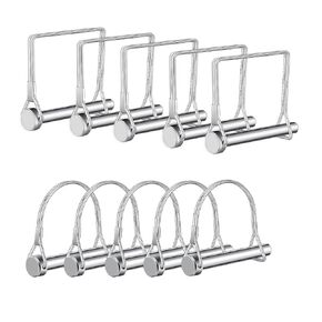 Trailer Lock Pins,Hincell 10pcs Square Pto Pin Shaft Locking Pin 1/4 pin Hitch pin Wire Lock Pin Safety Coupler Pin 1/4" x 2-3/4"for PTO,Farm,Lawn,Hitches,and Garden(Silver)