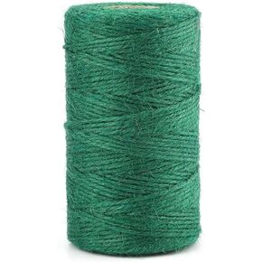 Jute Twine String Hemp Rope - 328 Feet 2mm 3ply Natural Burlap Cord Rolls for DIY Crafts, Decoration, Bundling, Packing, Gifts, Artworks, Gardening Applications (White(1 Pack))