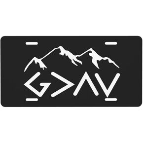 God is Greater Than The Highs and Lows Aluminum Front License Plate Women's Men's License Plate for Car, Truck Or SUV License Plate 6" X 12"