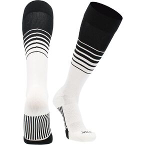 TCK Sports Elite Breaker Soccer Socks (Black/White, Large)