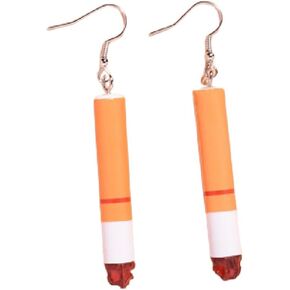 Creative Funny Cigarette Butt Earrings Wacky Lifelike Cigarette Earrings Unisex Dangle Earrings Cool Punk Earrings Halloween Earrings（2pcs）