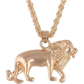 Chic Trendy Male Alloy Gold Color Lion Pendant Necklace For Men Boys Fashion Animal Charm Necklace Jewelry