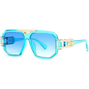 Junsika Retro Oversized Sunglasses for Men Women Fashion Vintage Square Aviator Designer Shades Sunglasses