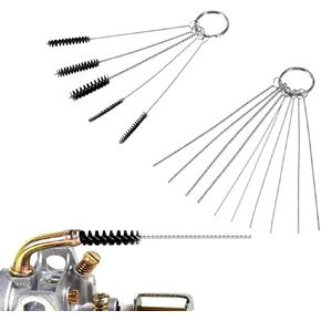Carburetor Carbon Dirt Jet Remove Cleaner Tool Kit Includes 10 Cleaning Needles and 5 Brushes Tool Kits for Car Outboard Motor ATV Motorcycle Carb Jets