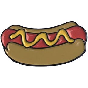 Hot Dog and Mustard Take Me Out To The Ball Game Enamel Lapel Pin