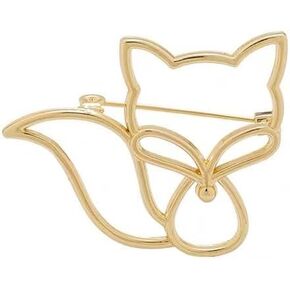 Alloy suit pin gold hollow fox brooch